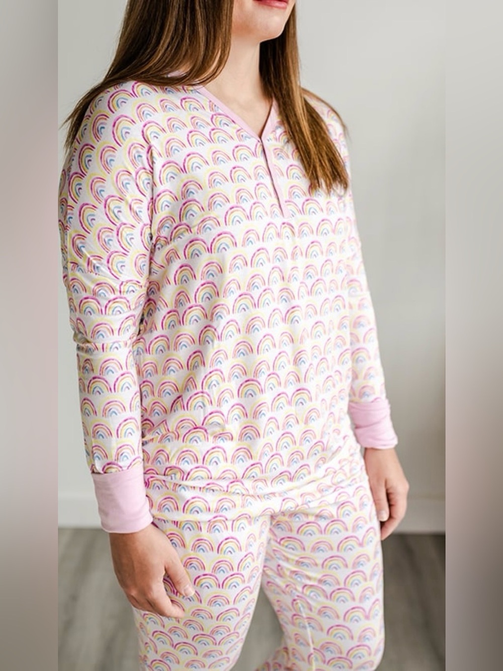 EUC Women’s XXL Little Sleepies Pastel Rainbow Pajama pant top set